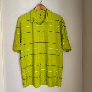Nike Golf  Shirt Men's Neon Green‎ Short Sleeve Polo Golf Shirt Size L